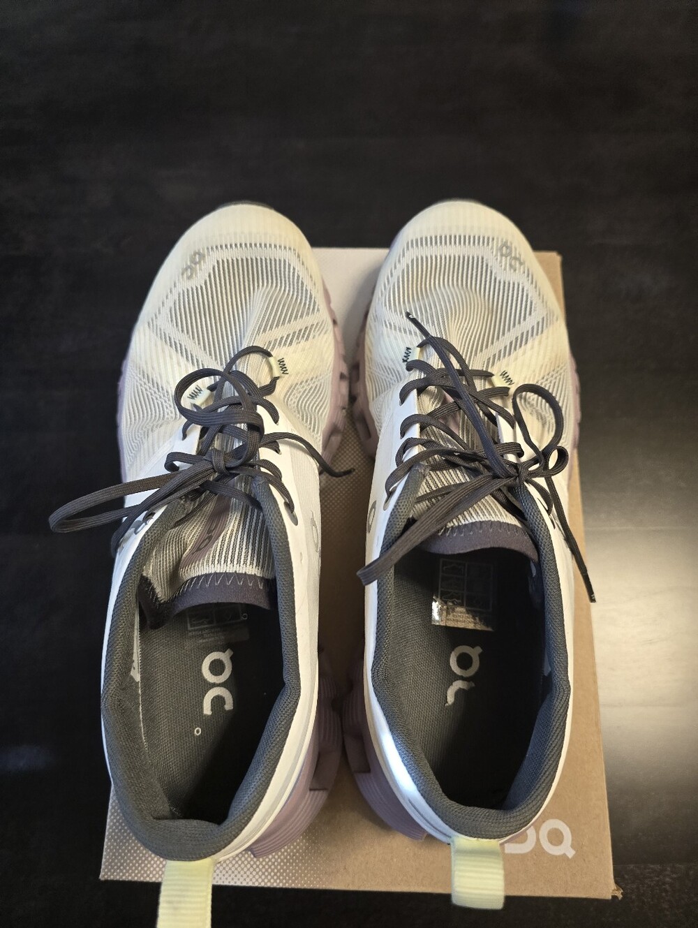 On Running Women's Athletic Shoes in White with Lavender Sole - Picture 10 of 10